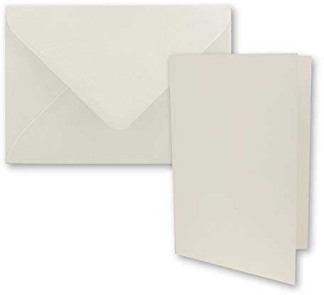 FarbenFroh by GUSTAV NEUSER 25x Faltkarten-Set DIN A7-10,5 x 7,4 cm - mit Umschlägen DIN C7 in Naturweiß (Weiß) - Kleine Doppelkarten blanko zum Selbstgestalten und Bedrucken