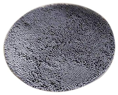 Inzopo Tapis de salle de bain en microfibre absorbant, antidérapant, rond, gris, 80 cm