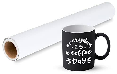 Prime Vinyl 11Ft Matte White Vinyl for Cutting Machine - 30.5 x 335.5 cm White Permanent Vinyl Roll for Silhouette Cameo, Cutting Machine, Home Decor, Cups, Car Window