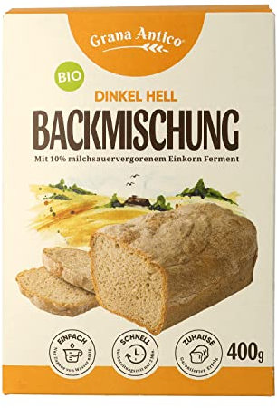 Grana Antico BIO-Dinkel-Backmischung hell für Brotbackautomat und Backofen, auch für Brötchen, Baguette oder Pizza 400g