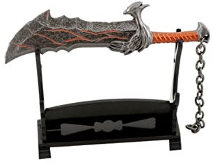 hanaiette 1 x God of War Chaos Klinge Donner Hammer Axt Schwert Waffe Modell Schlüsselanhänger mit Display-Ständer (Standard-Modell 2)