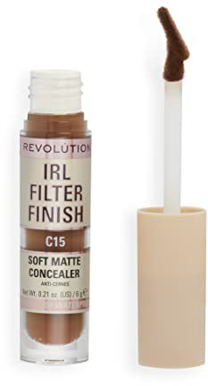 Makeup Revolution, IRL Filter Finish Concealer, Mittlere bis volle Deckkraft, C15, 6g