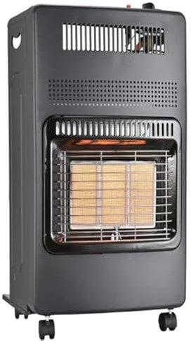 AuraHome® Portable Indoor Gas Heater 3 Heat Settings- 4.2KW Foldable Mobile Indoor Butane Gas Fire for Home Cabinet with Safety approved Gas Regulator Hose Set Anti-tilt Safety device Heating solution