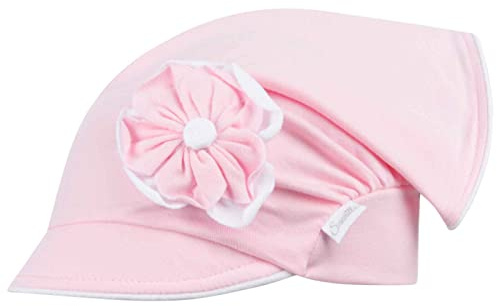 Smarilla Mädchen Mütze Schirmmütze Kopftuch Schildmütze Sommer Baumwolle, Bekleidungsgröße: 50-52, Farbe: Rosa-Weiß