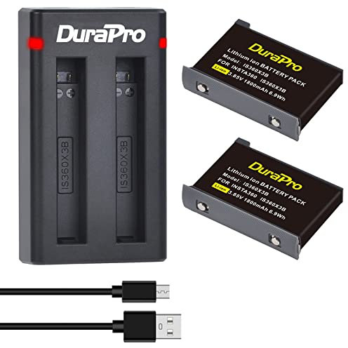 DuraPro 2X 1800mAh Akku + Dual-USB-Ladegerät mit Typ-C-Anschluss für Insta360 X3 Action-Kamera