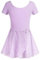 Arshiner Ballettanzug Zweiteilig Mädchen Ballettkleid Kurzarm Kinder Ballettkleidung Baumwolle Ballett Trikot mit Rock Tütü Lila 160/10-11 Jahre