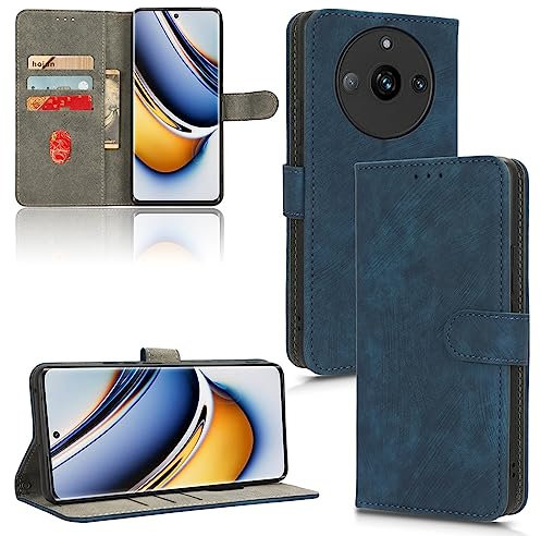 TAUYN Funda para Realme 11 Pro/Realme 11 Pro+, Premium PU/TPU Cuero Wallet Ranuras Tarjetas Case, Magnético Flip RFID Cover Carcasa - Azul