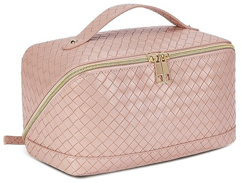 Telena Kulturbeutel für Damen aus PU-Leder, Reise-Kosmetiktasche Waschtasche Frauen Make-up Taschen Kofferorganizer Bag