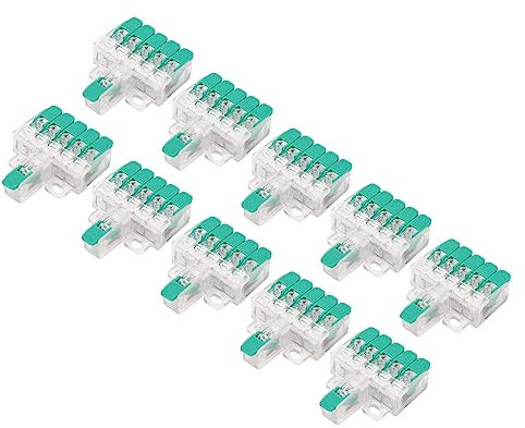 Connettore di Giunzione a Connessione Rapida, Connettore per Cavo Elettrico 41A 1 in 5 Out Connettore in Rame Rosso per 0,5-6 mm²