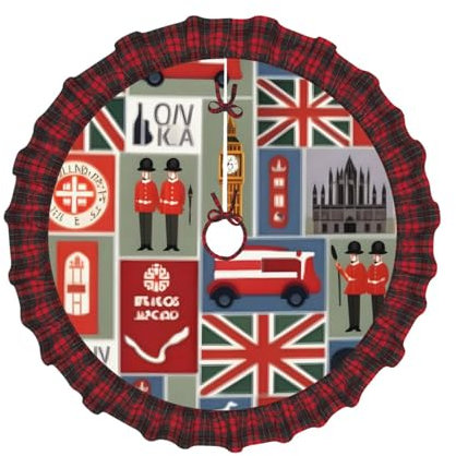 England Symbole Weihnachten Plaid Baumrock 91,4 cm geeignet für Party Weihnachten Deko Baumrock