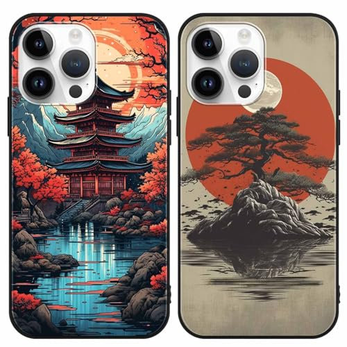 PBNDJVG 2 Stück Handyhülle für iPhone 11 Pro Hülle 5.8 Zoll, Anime Japanische Art Manga Anime künstlerische Ästhetik mit Motiv Designs Case Schutzhülle Stoßfest TPU Weich Ultra Dünn Cover -01
