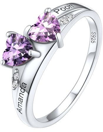 Supcare Modeschmuck Ringe mit Stein Geburtsstein Ringe für Frauen Wedding Ring Sterling Silber Ring 925 Verlobungsring Silberringe Hochzeitsringe Vorsteckring Antragsring Damenschmuck für Muttertag