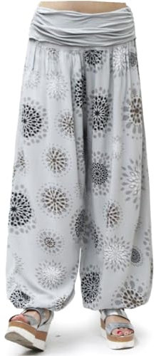 Glamexx24 Damen Haremshose leichte Pumphose Aladin-Hose Sarouelhose Yogapant Pluderhose Freizeithose Sommerhose