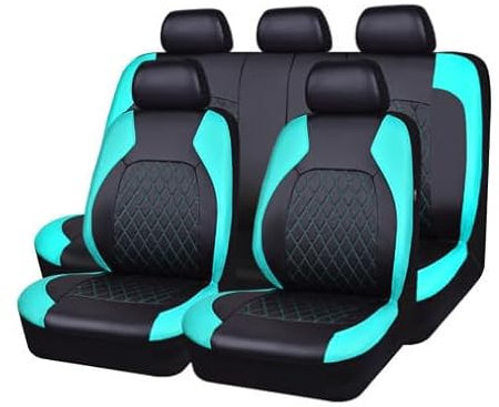 ADUZA Auto Sitzbezüge Set für Skoda Fabia 2000-2018 2019 2020 2021 2022 2023 2024, Wasserdicht Bequem Sitzschoner Autositzbezüge Innenraum Zubehör,Blue-Green