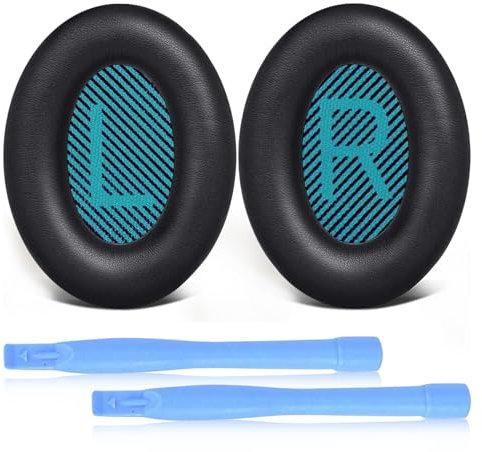 zshpie Cuscinetti auricolari professionali di ricambio per cuffie Bose QuietComfort 15 QC15 QC25 QC2 QC35/Ae2 Ae2i Ae2w/SoundTrue & SoundLink Around-Ear & Around-Ear II, colore blu e nero