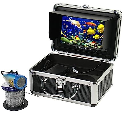 Caméra de pêche sous-marine, Caméra de pêche sous-marine 7 pouces 1000TVL IP68 étanche 15M 30M 50M caméra glace/mer/rivière for pêche détecteur de poisson pour bateau, lac, kayak, pêche sur glace(20M)