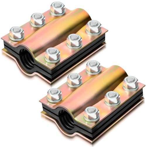 MorningRo 2 Pcs Water Pipe Repair Clamp Length 4 Inch Leak Sealer Steel Pipe Repair Clip for 0.84 Inch Outer Diameter PE PVC PPR Pipes, Steel Iron Pipes