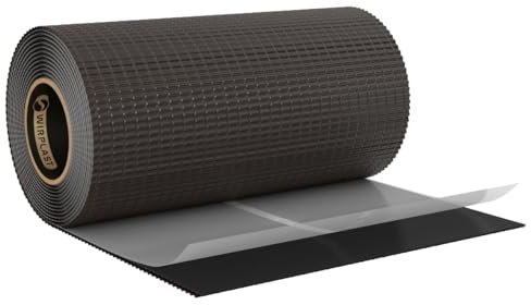 WANDANSCHLUSSBAND | Länge 5m | Breite 300mm | hochwertiges Aluminium und Butyl | Selbstklebend | Dach Kaminanschlussband 4D Struktur (Braun RAL8017)