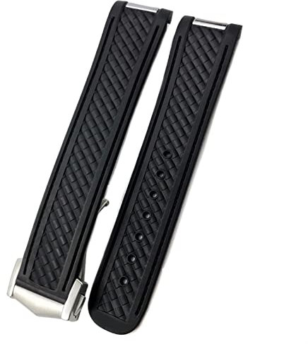 CWZZWS 20mm Rubber Silicone Watch Strap Fit For Omega Moon Watch Speedmaster AT150 Seamaster 300 Steel Buckle Watchband Bracelets Rose Gold Buckle