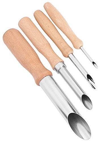 CYTGOUPER 4-teiliges Töpferwerkzeug Set, Rundloch Tonschneider für Keramik Skulpturen, Pottery Tools mit Anti-Rutsch Holzgriff, Ideal für Töpferzubehör Kunststudios