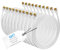 Mygatti Câble Ethernet plat et fin Cat7-0,5 mètres/10 pièces - Blanc, câble LAN haut débit 10 Gbit/s 600 MHz court de 30 cm, FTP,avec connecteur RJ45, pour caméra POE, routeur, commutateur, modem