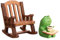 JOINPAYA Miniatur Frosch Figurine Kreative Frosch Statue Stuhl Harz für Garten Deko Tischdeko und Fotografie Perfektes für Freunde und Familie