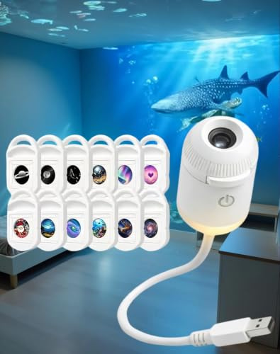 HD Smart Dynamic 5D holografisk nattljusprojektor med 24 filmer