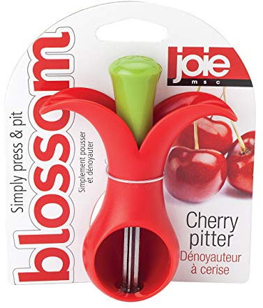 Joie 30455 Blossom Cherry Pitter, Plastic, Red/Green, 11 x 8 x 3.5 cm