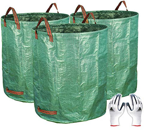 Gardzen 3er-Pack Gartensack 200 Liter – Wiederverwendbare robuste Gartenbeutel, Rasen-Pool Garten Laubabfallsack