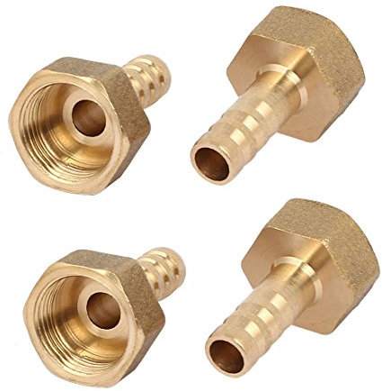 Sourcingmap® 3/8bsp Filetage femelle 8 mm Tuyau cannelé Laiton Tube Coupler connecteur Fitting 4 pcs