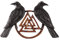 Windalf Handarbeit Wikinger Deko Wotans Knoten HUGIN & MUNIN 22 cm Raben Odin Holzdeko Wandrelief Holzbild Holz