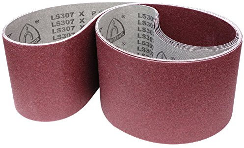 Klingspor Schleifband LS307X – 150 x 2000 mm – Körnung P120 – 5 Stück – für Holz & Metall – reißfeste halbflexible Gewebeunterlage – Profi-Schleifbänder für Bandschleifer und Kantenschleifmaschinen