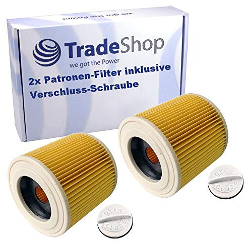 Patronen-Filter inkl. Verschlussschraube für Kärcher 6.414-547.0 6.414-552.0 6.414-772.0 9.755-260.0 A 1000 A 1001 A 2003 A 2004 A 2014 CarVac A 2024 pt A 2054 Me A 2064 PT A 2074 PT A 2101