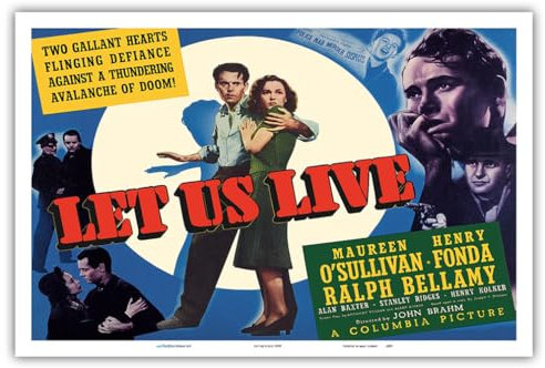 Pacifica Island Art Filmposter Let Us Live mit Maureen O'Sullivan, Henry Fonda, Vintage-Filmposter c.1939, 30,5 x 45,7 cm