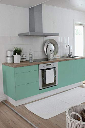 Vinilo Pegatina Muebles de Cocina, PVC Engomada Autoadhesivo Protege o Decora Armario y Aparatos Eléctricos, Papel Pintado para Muebles/Cocina/Baño,Impermeable Pegatina, Rollo 60cm (Menta, 3)