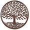 happyDko Décoration murale : Arbre de vie sculpté en Bois, Marron, H 60 cm