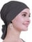 osvyo Bambus Chemo Kopftuch für Frauen mit Haarausfall - Krebspatienten Kopfbedeckung Turban in Versiegelter Verpackung DUNKELGRAU