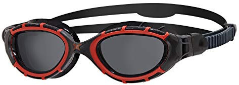 Zoggs Unisex Flex Smaller Fit Schwimmbrillen, Red/Black/Smoke Polarized, S Predator Flex Polarized