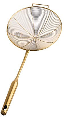 Ragno colino Skimmer in Acciaio Inox mestolo mestolo mestolo con Manico Lungo per friggere e scolare Pasta tagliatelle Cucchiaio di Pasta (Size : 18.19×6.89in)