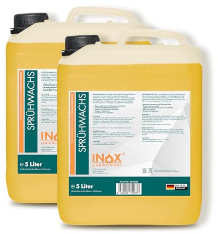 INOX® Sprühwachs 2x5L – Hochwertiges Autowachs mit Abperleffekt | Auto Wax zur Lackversiegelung mit Glanzschutz | Für einfache Sprühversiegelung & Pflege