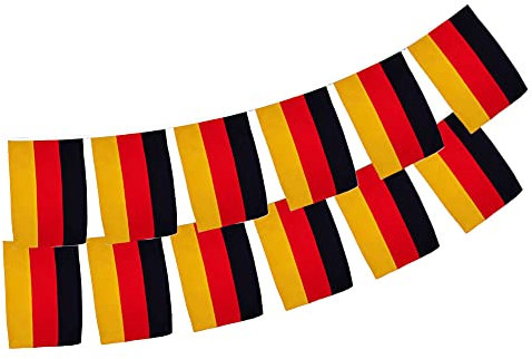 GUSTO Wetterfeste Fahnen und Fahnen mit Messingösen in verschiedenen Größen 40 Nationalflaggen Deutschland 2 Deutsche Girlanden Dekorationen (21 x14 cm - Deutschland)