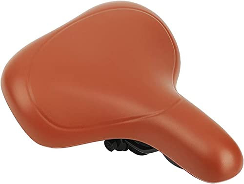 TentHome Vintage Sattel Fahrradsattel Leder PU Cruisersattel Unisex Fahrradsitz Hollandrad gepolstert Citysattel Bequem Rennradsattel Braun