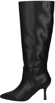 Francesco Milano A08-07A Stivale Nero Ecopelle Taco a Spillo 7 CM Chiusura Zip Laterale (numeric_37)