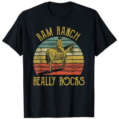 Vintage Western Country Rodeo Cowboy Ram Ranch Really Rocks T-Shirt