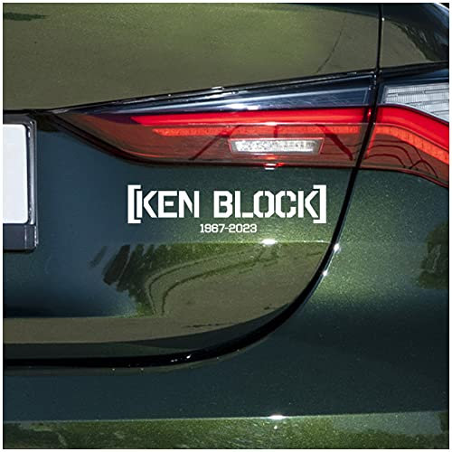Ken Block 1967-2023 Gedächtnis Aufkleber 20x5cm RIP Kenblock Tuning Sticker selbstklebend wasserfest tuningsticker Auto Motorrad Kfz Zubehör K159 (Weiß Glanz)