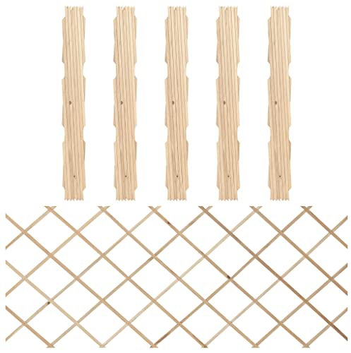 HOMIUSE Rankzäune 5 Stk. Massivholz Tanne 180x80 cm Türgitter Ohne Bohren Treppenschutzgitter Ausziehbar Absperrgitter Gartenzaun Holzzaun für Garten Schutz Privatsphäre Erweiterbares Design