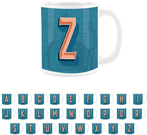 Purely Home Brewery Alphabet Letter Z Mug - White Coffee Tea Present Personalised Initial Gift
