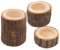 ＣＨＡＭＥＥＮ 3er-Set Teelichthalter aus Holz Votiv-Teelichthalter Holz aus Teelichthalter Holz Baumstumpf Kerzenhalter Teelicht Kerzenständer für Hochzeiten Geburtstage Partys Valentinstag Ornament