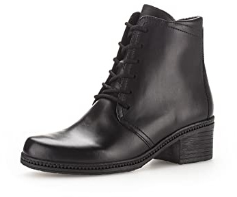 Gabor Damen Schnürstiefeletten, Frauen Schnürboots,Wechselfußbett,Best Fitting,Warmfutter,Stiefel,Bootee,Booties,schwarz,41 EU / 7.5 UK