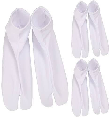 ACMEDE 3 Paia Calzini Tabi Giapponesi Elastici Kimono Calzini Bianchi Traditional Tabi Calzini Flop Giapponese Cosplay Infradito Clogs Sandali Pantofole Tradizionali Calze con alluce separato